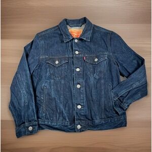 Levis Dark Blue Wash Trucker Denim Jean Jacket 72335-0039 Men's Size XS‎